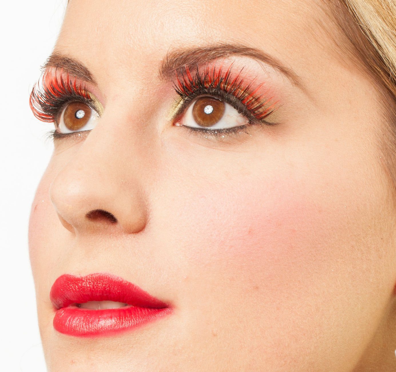 Rot Schwarz Fließende Wimpern - 1