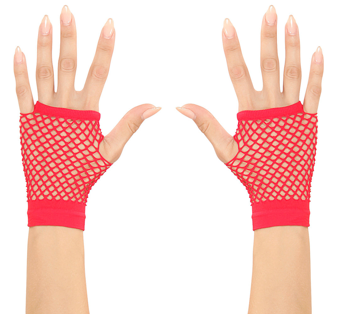 Rote Netzhandschuhe kurz - 1