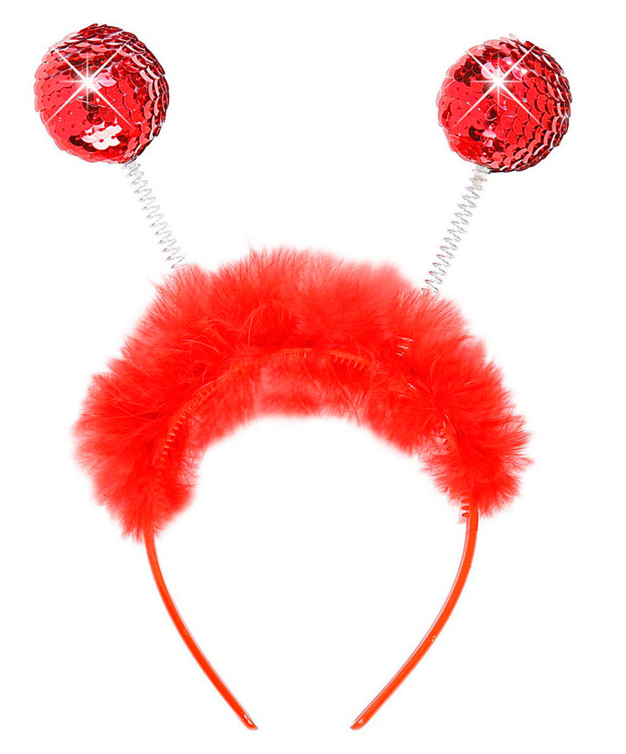 Roter Haarreif mit Paillettenfühlern - 1