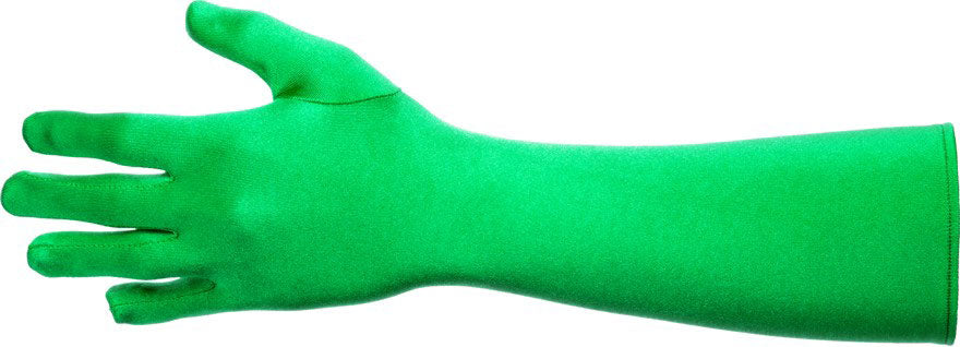 Satin Handschuhe Classic 40cm grün - 3