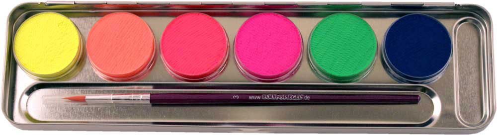 Schmink Palette 6 Neon-UV-Farben - 2