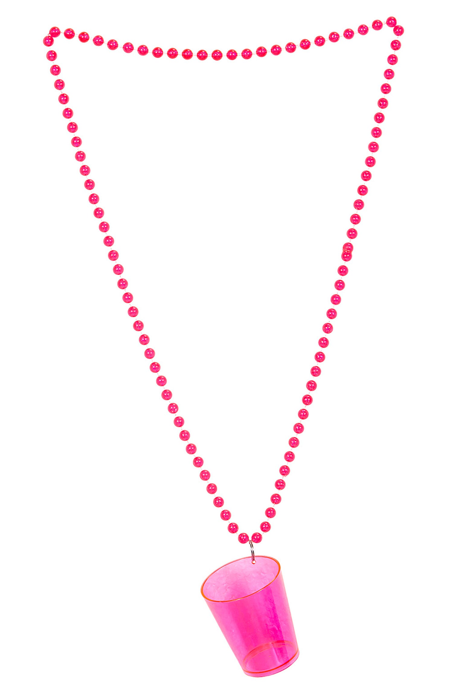 Schnapsbecher mit Kette neon-pink - 1