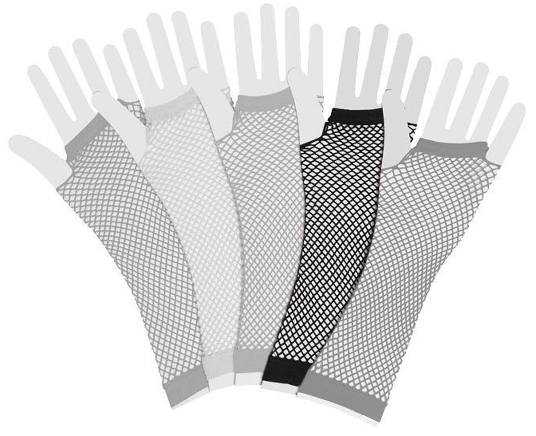 Schwarze Punk Netzhandschuhe - 1