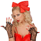 Schwarze Spitzenhandschuhe fingerlos - 2