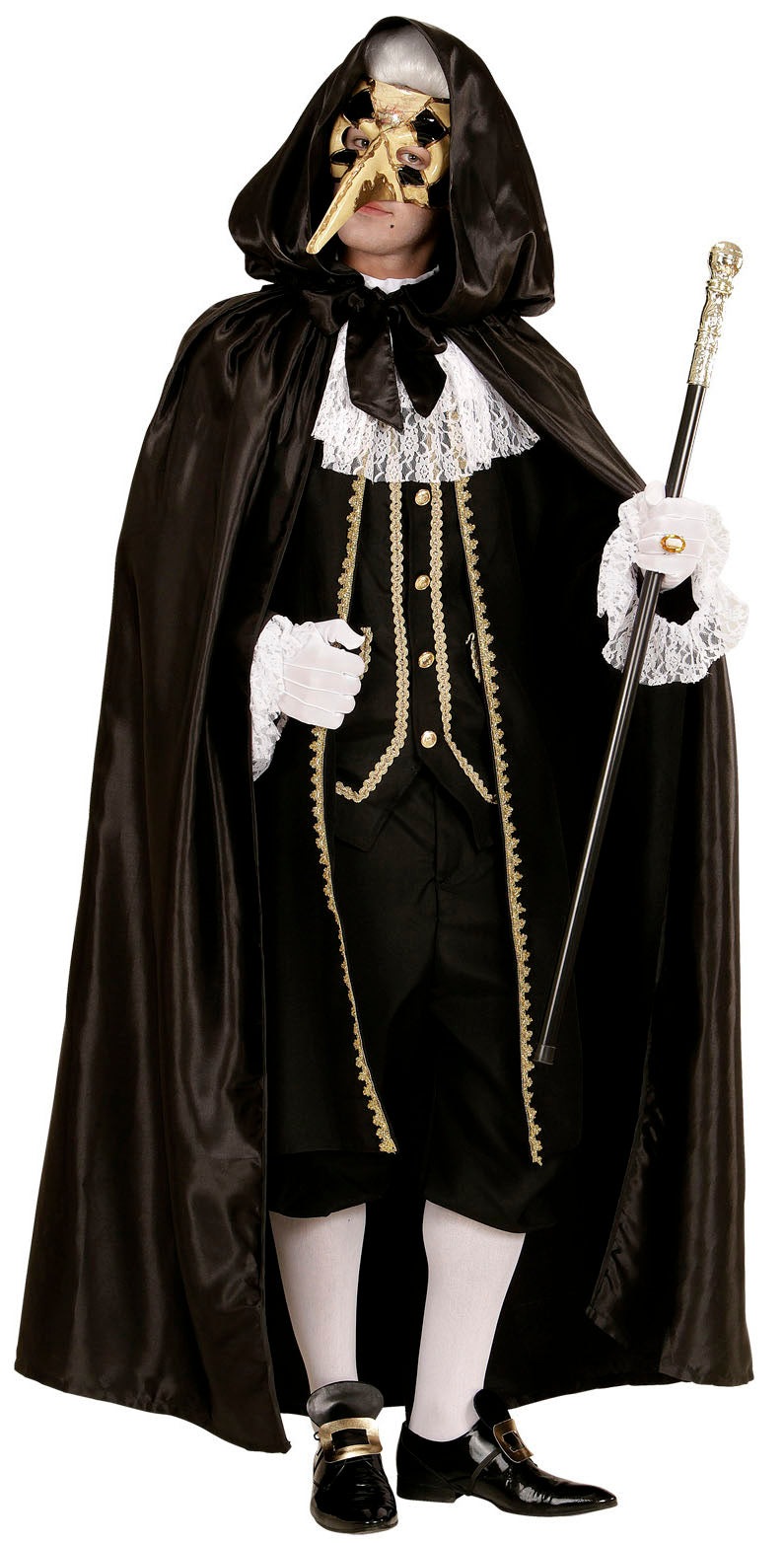 Schwarzer Satinumhang 152cm - 3