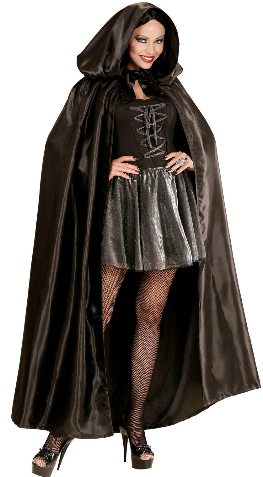 Schwarzer Satinumhang 152cm - 2