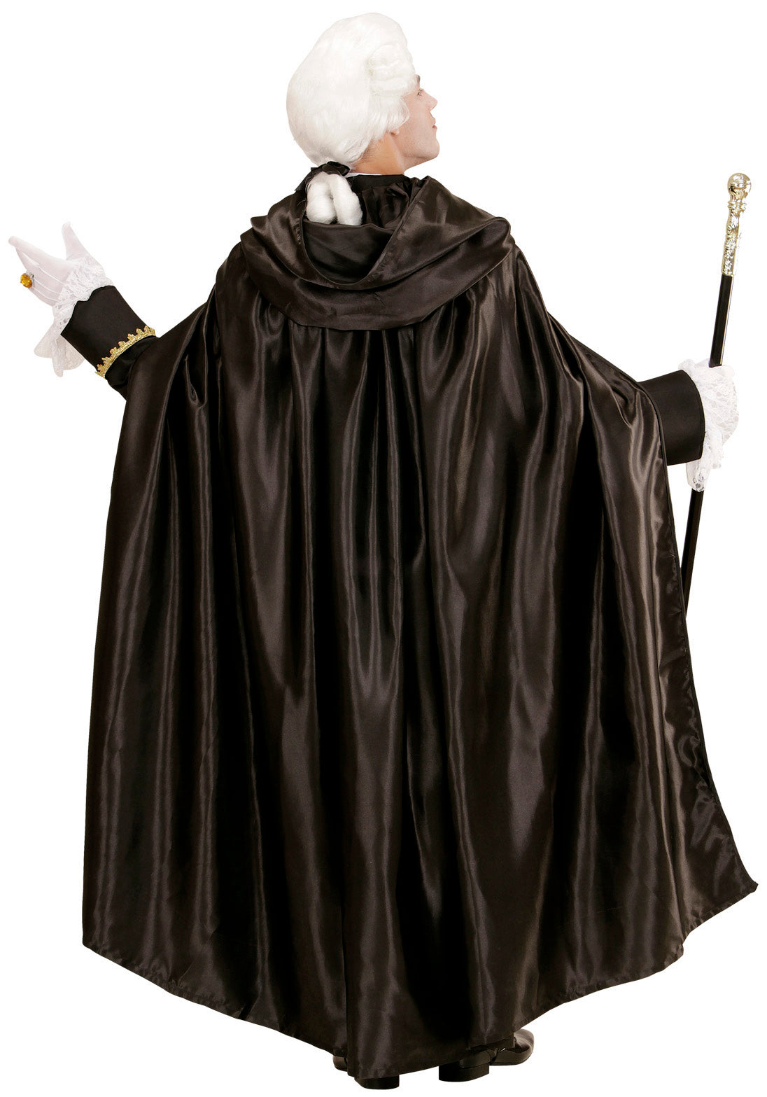 Schwarzer Satinumhang 152cm - 4