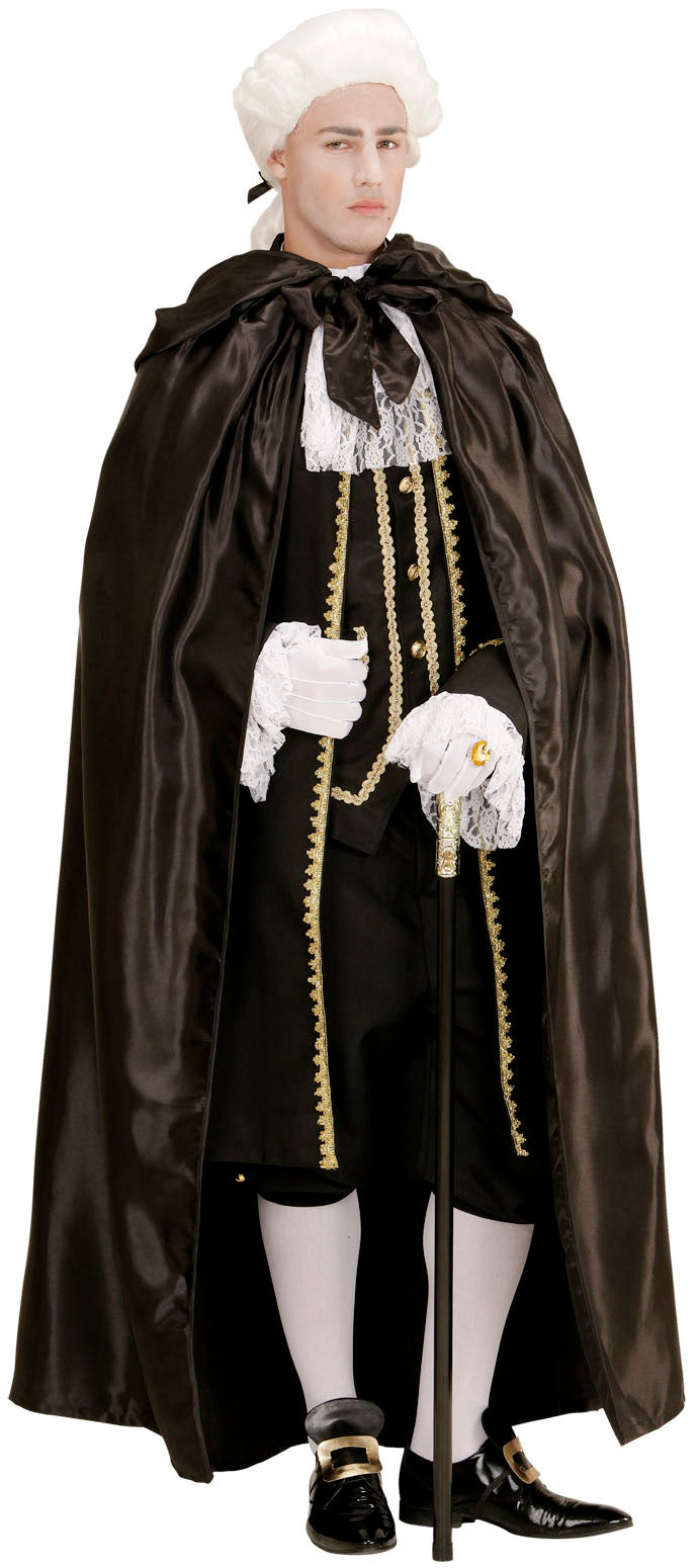 Schwarzer Satinumhang 152cm - 7