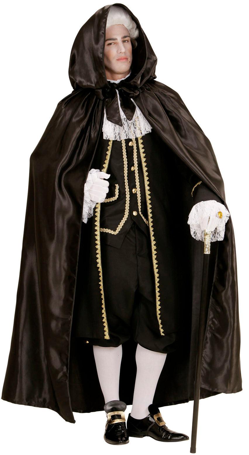 Schwarzer Satinumhang 152cm - 6