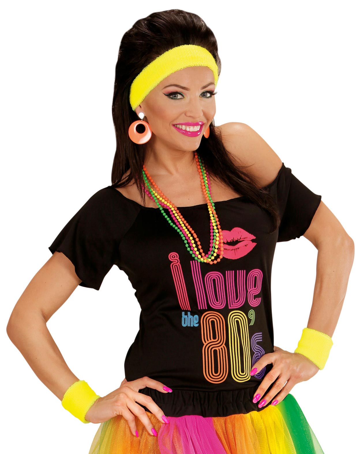 Schweißbänder & Stirnband Set neongelb - 2