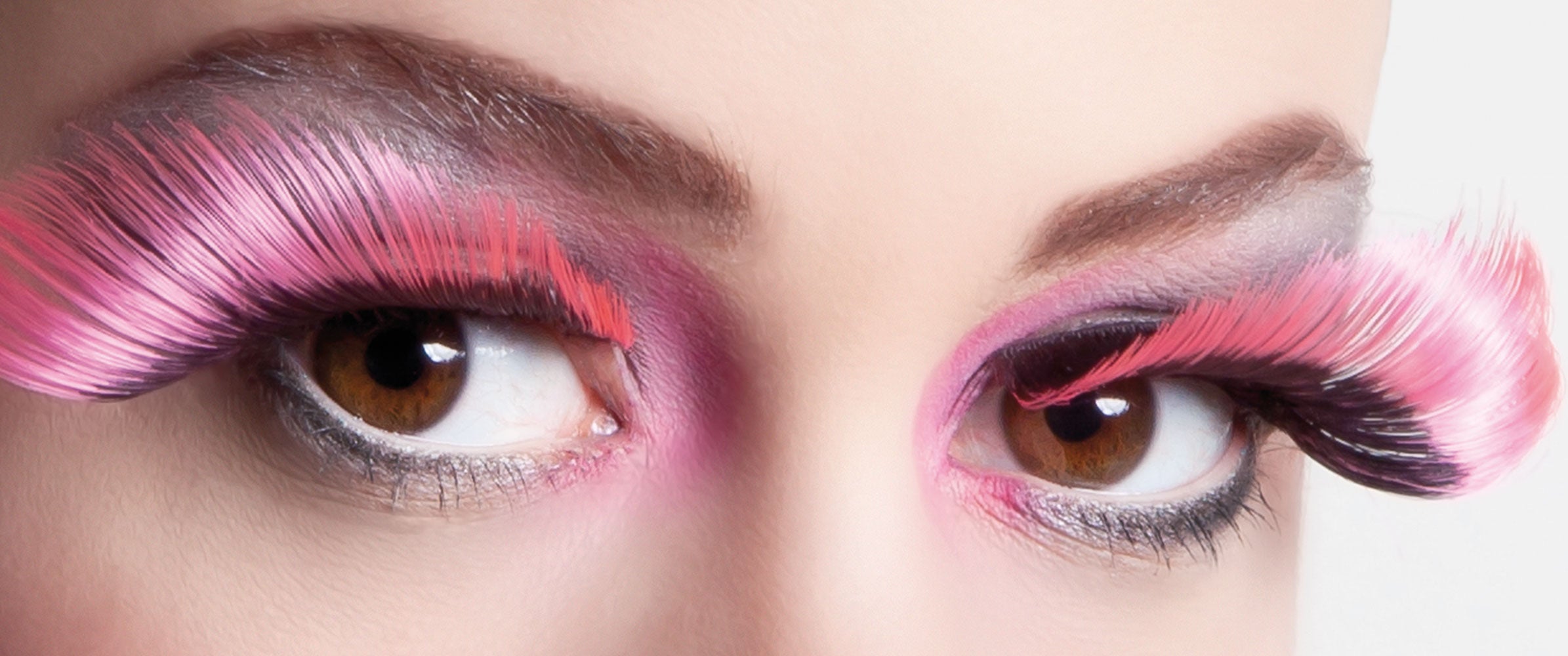 Schwungvolle Wimpern schwarz-pink - 1