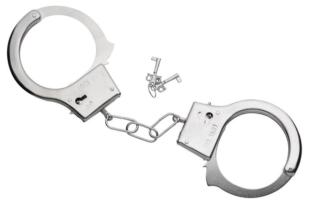 Silberne Polizei Handschellen 1