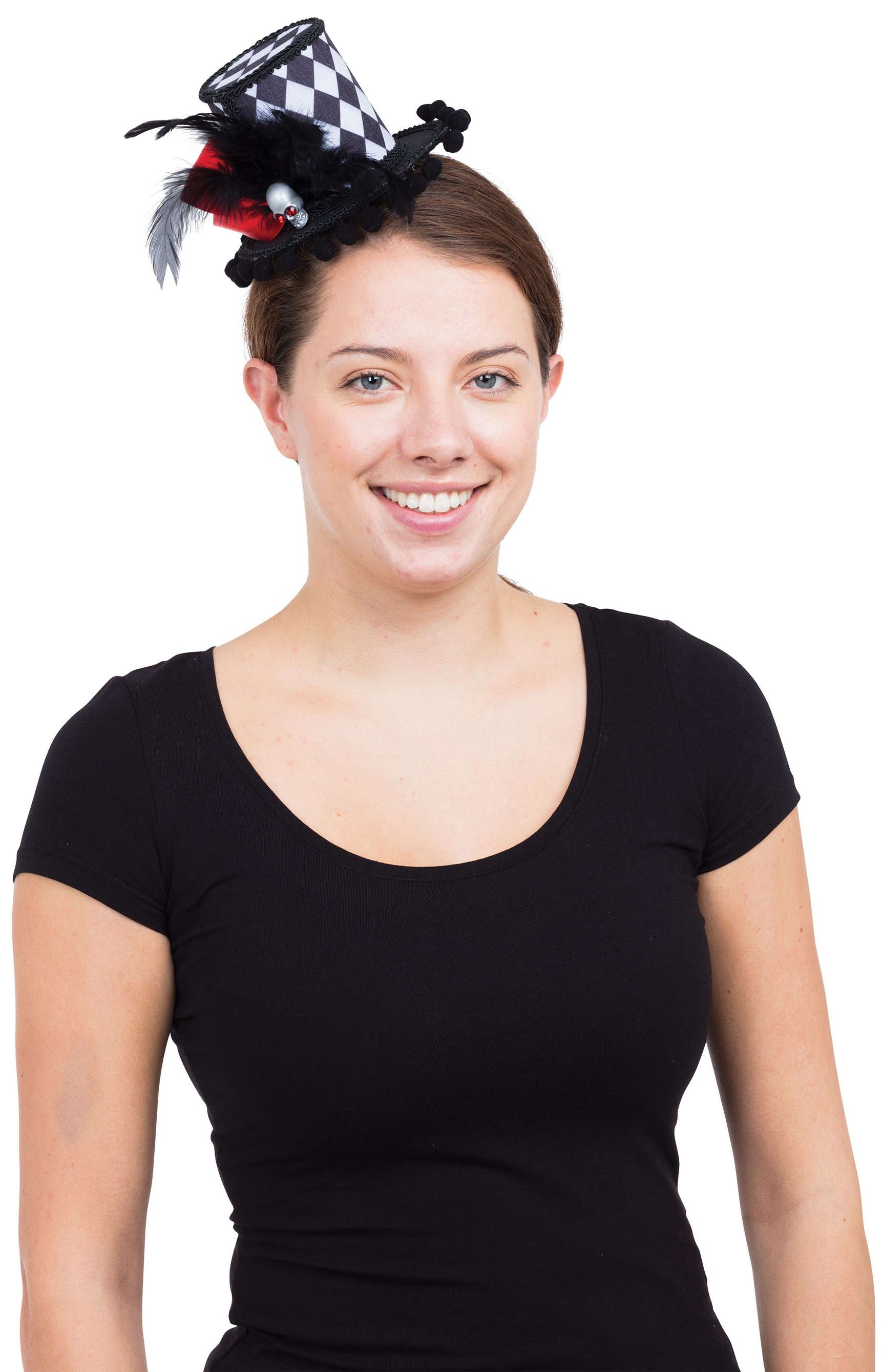 Harlequin Skull Mini Hat - 1