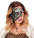 Steampunk Demi Halbmaske silber - 1