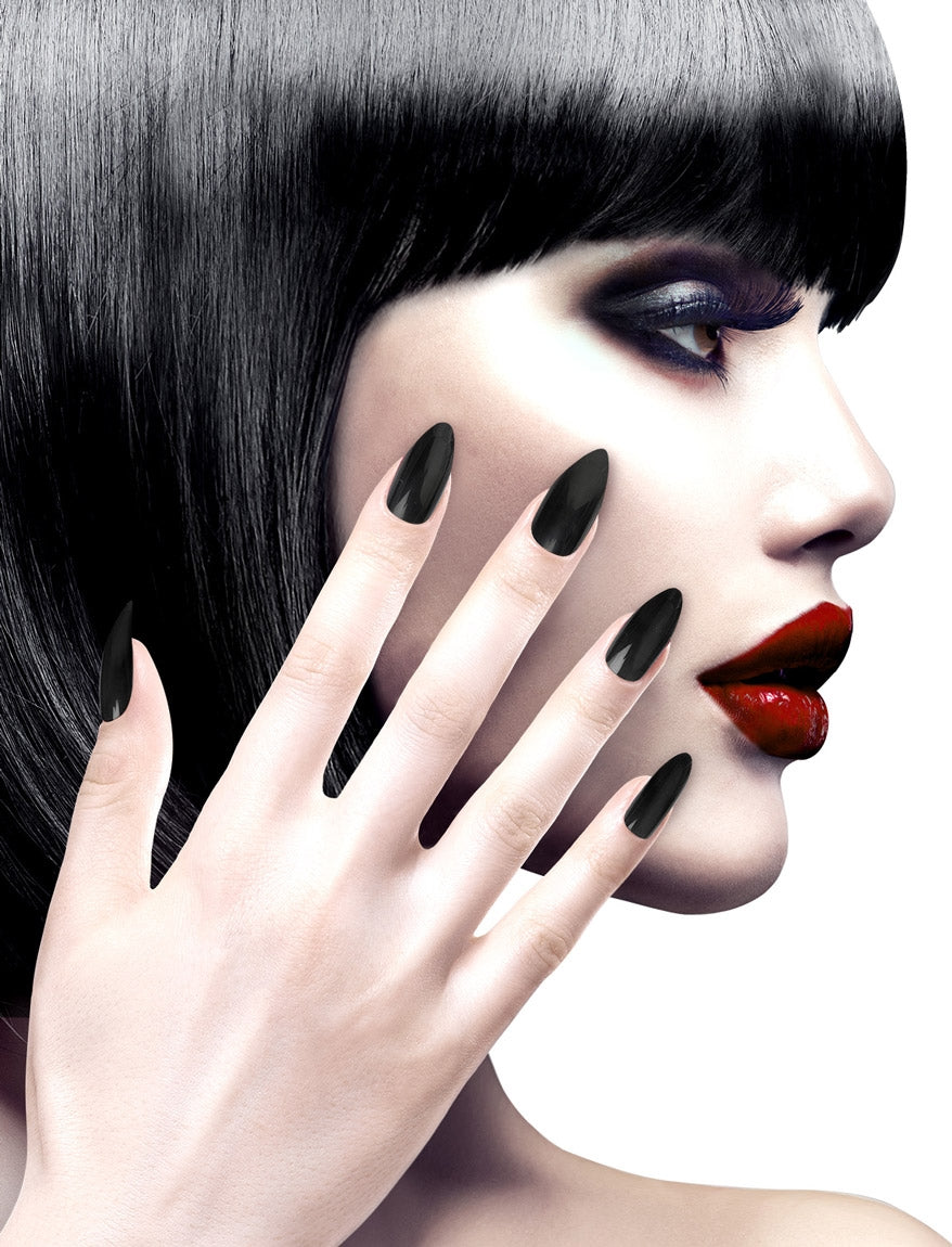 Stiletto Fingernägel schwarz - 1