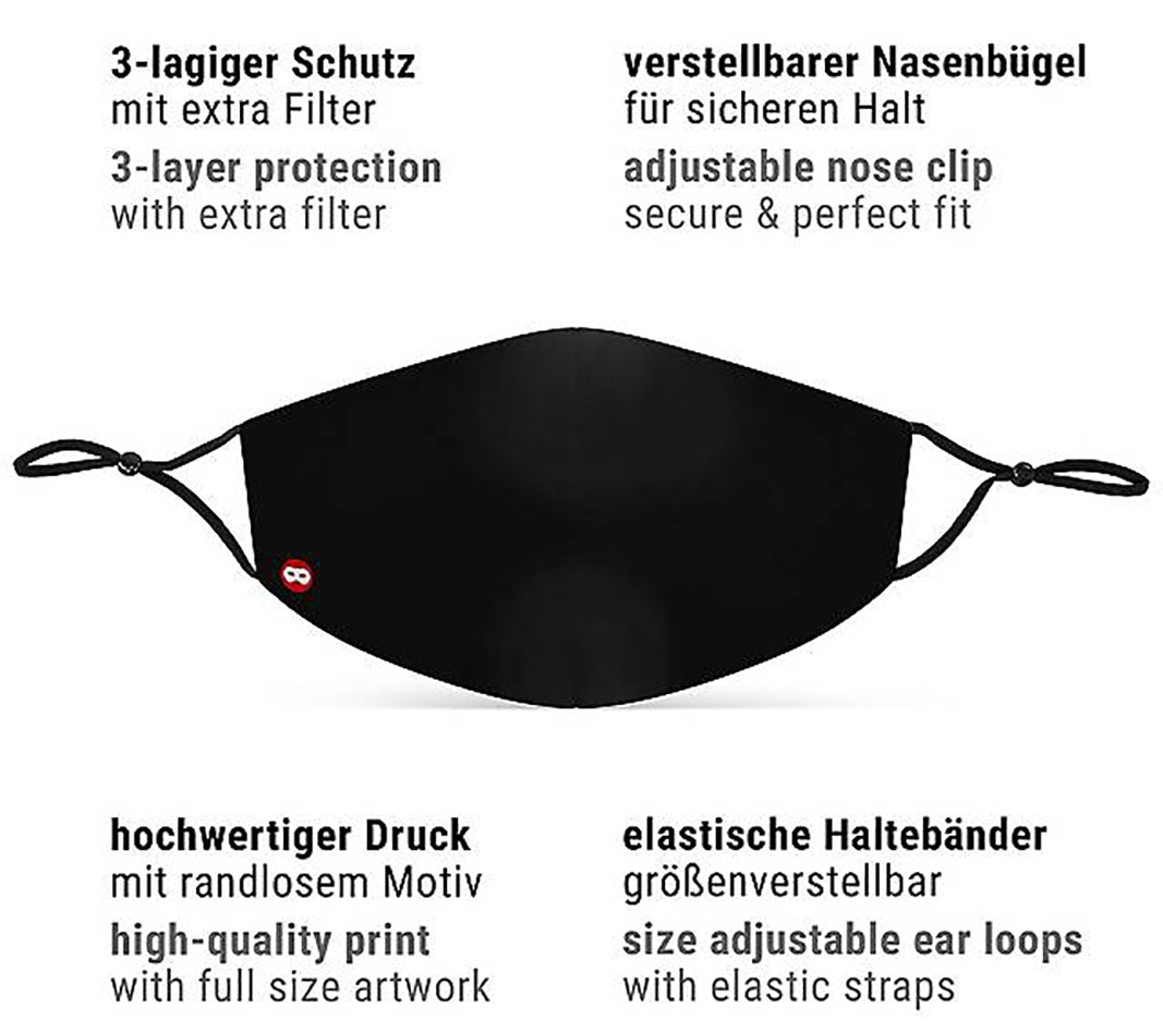 Mund-Nasen-Maske schwarz Classic - 3