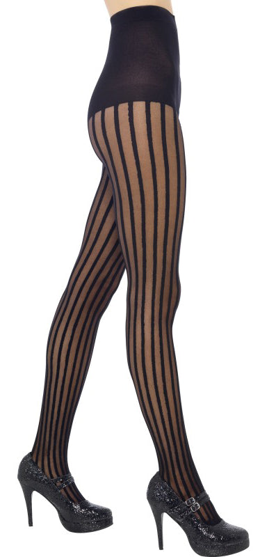 Strumpfhose Streifen schwarz - 2