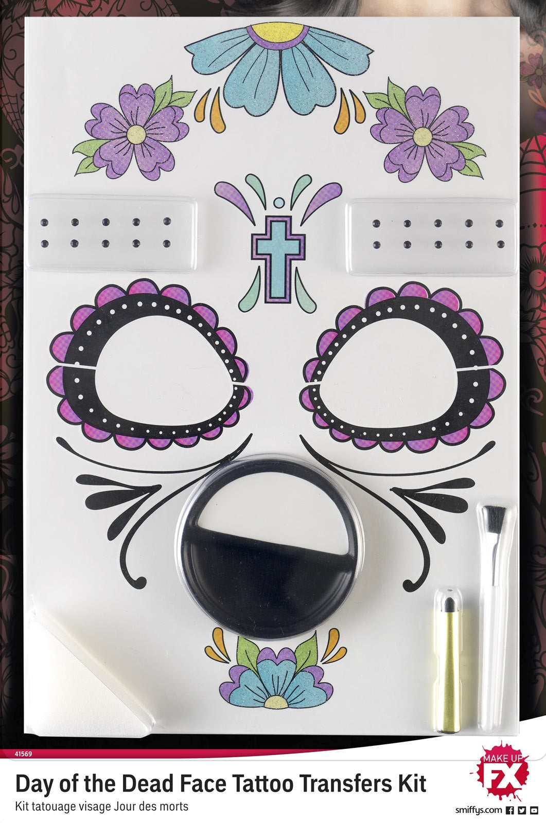 Tag der Toten Klebetattoo Set - 2