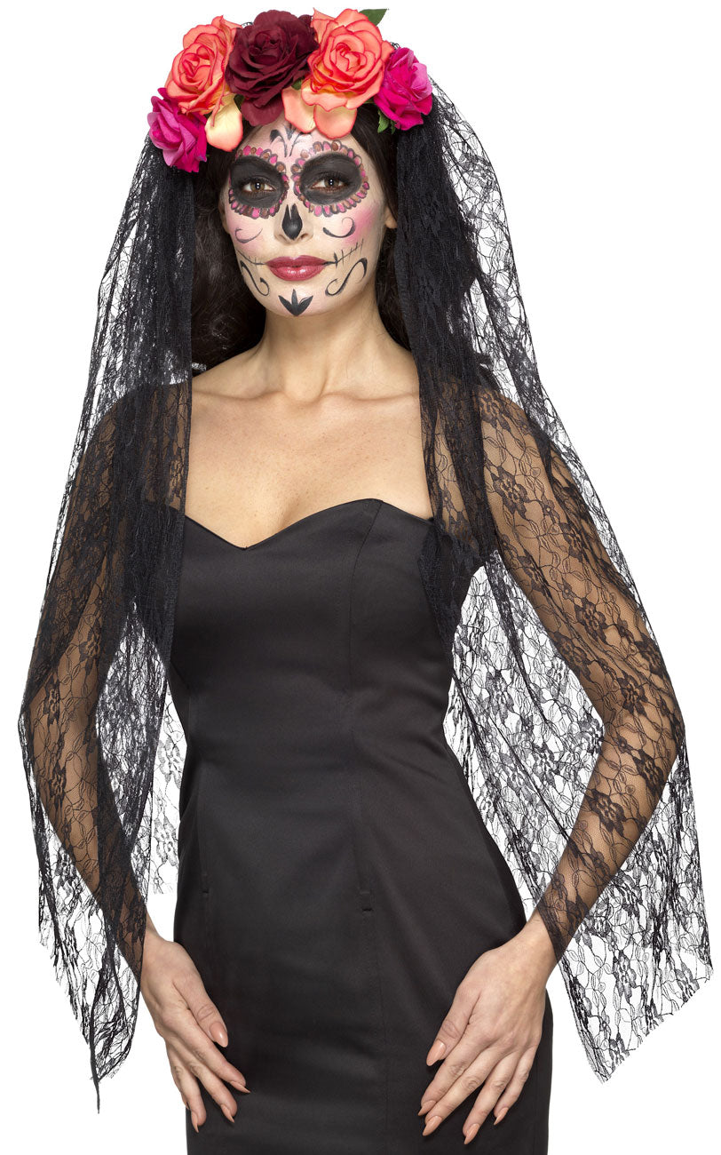 Tag der Toten Schleier Deluxe für Damen - 1
