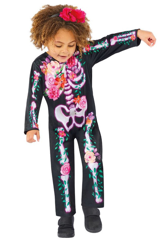 Blümchen Skelett Mädchenkostüm - 2