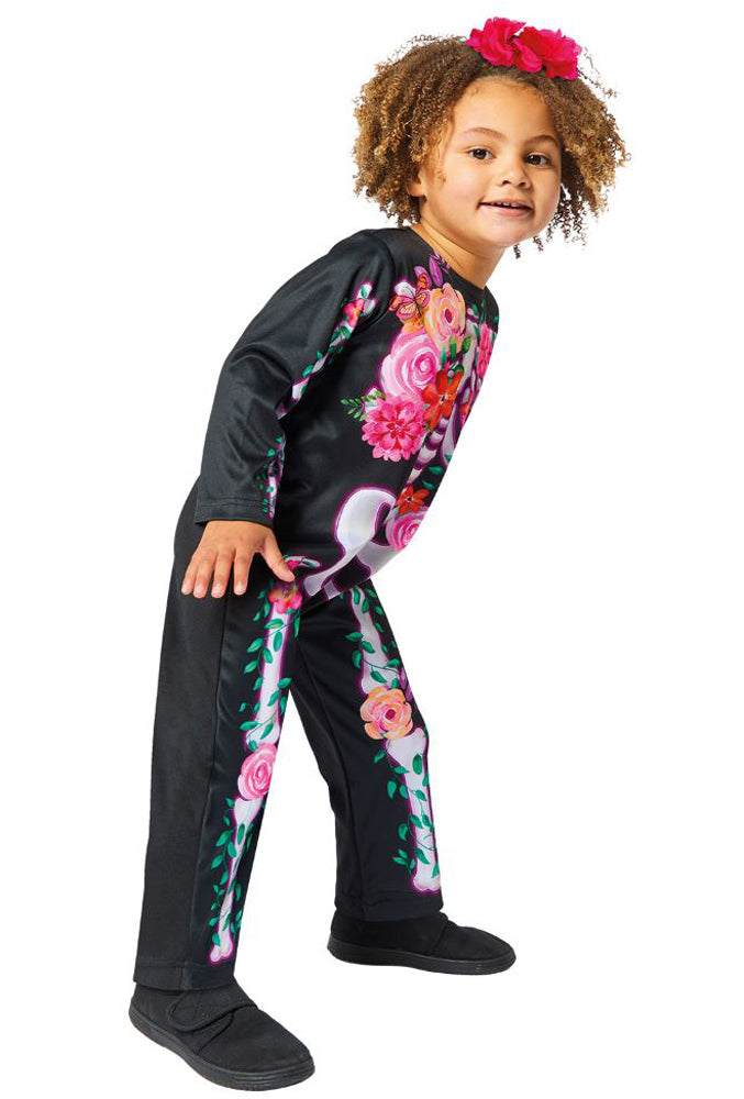 Blümchen Skelett Mädchenkostüm - 3