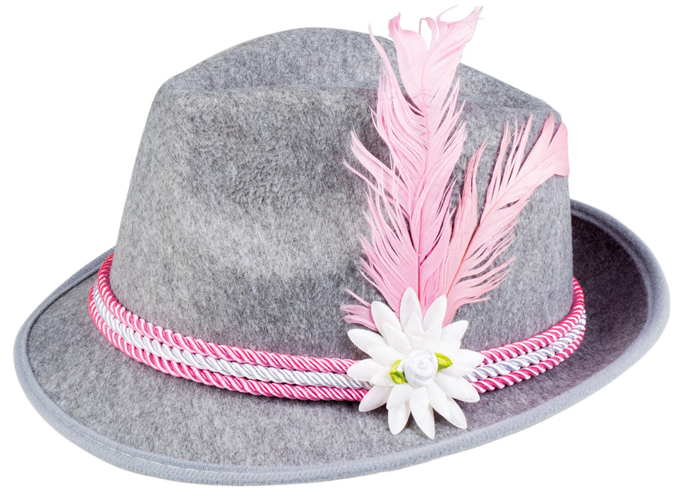 Tiroler Oktoberfest Hut rosa - 1