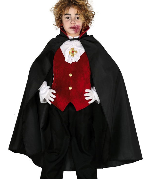 Vampir Umhang mit rotem Stehkragen 90cm - 1