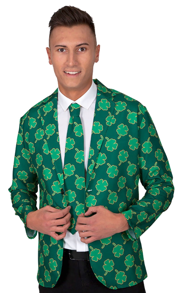 St. Patrick`s Day Kleeblatt Set Jacke und Krawatte - 1
