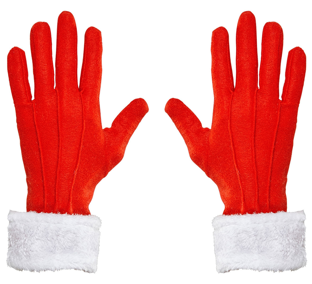 Weihnachtsmann Handschuhe mit Plüsch - 1