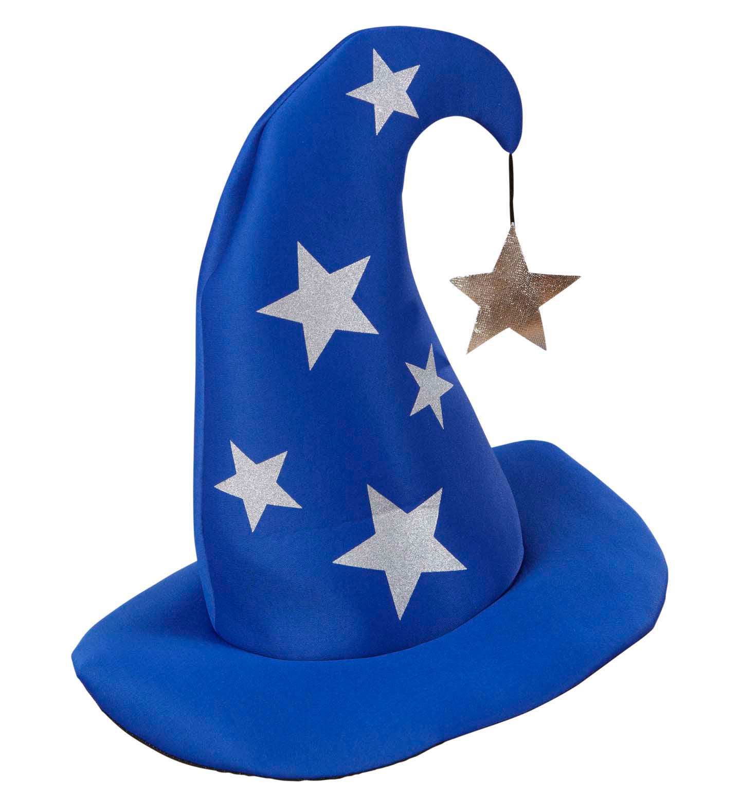 Zauberer Hut blau mit Sternen - 1