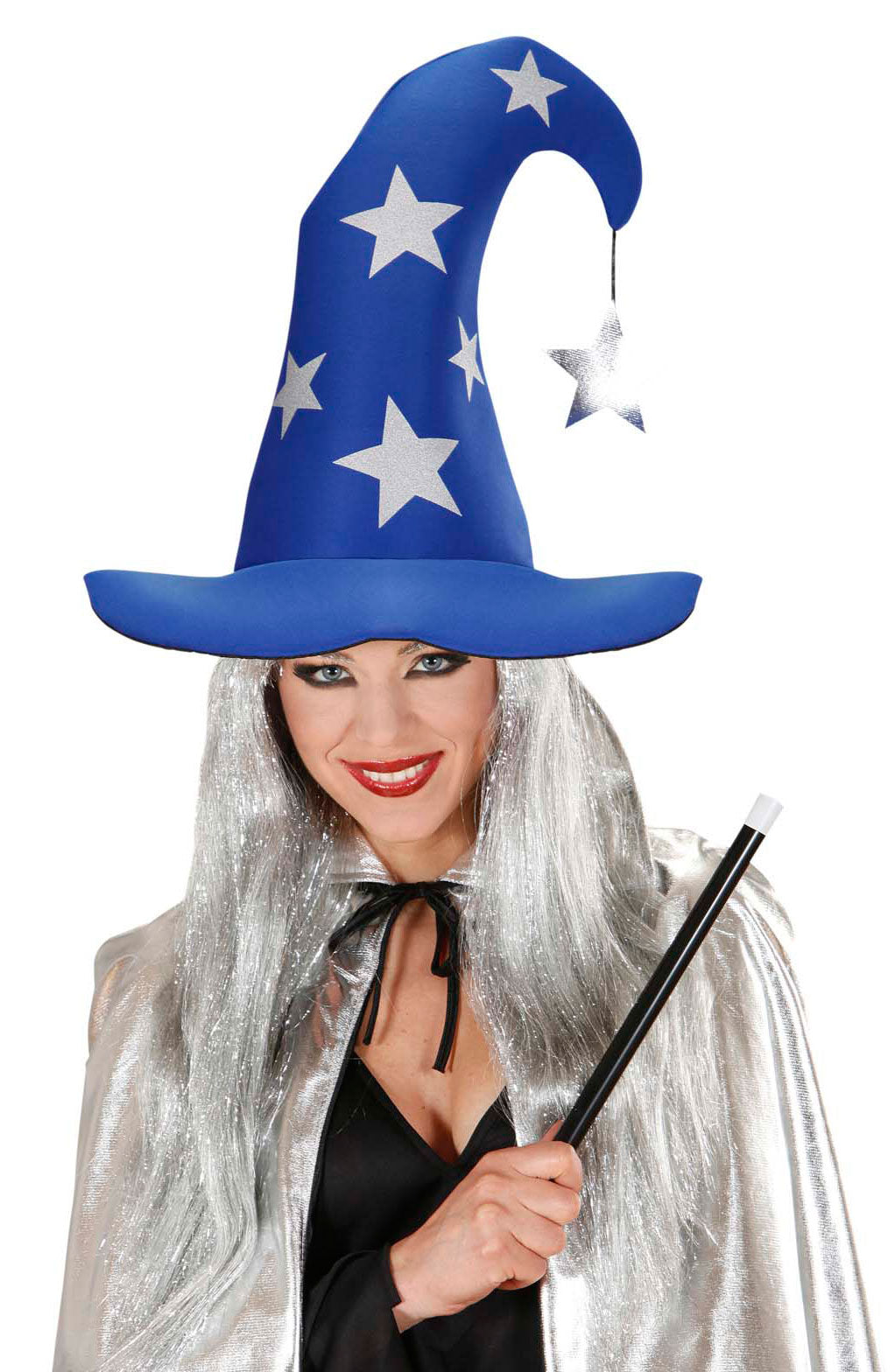 Zauberer Hut blau mit Sternen - 2