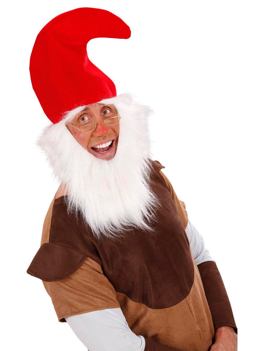 Zwergen Mütze mit Bart und Augenbrauen - 1