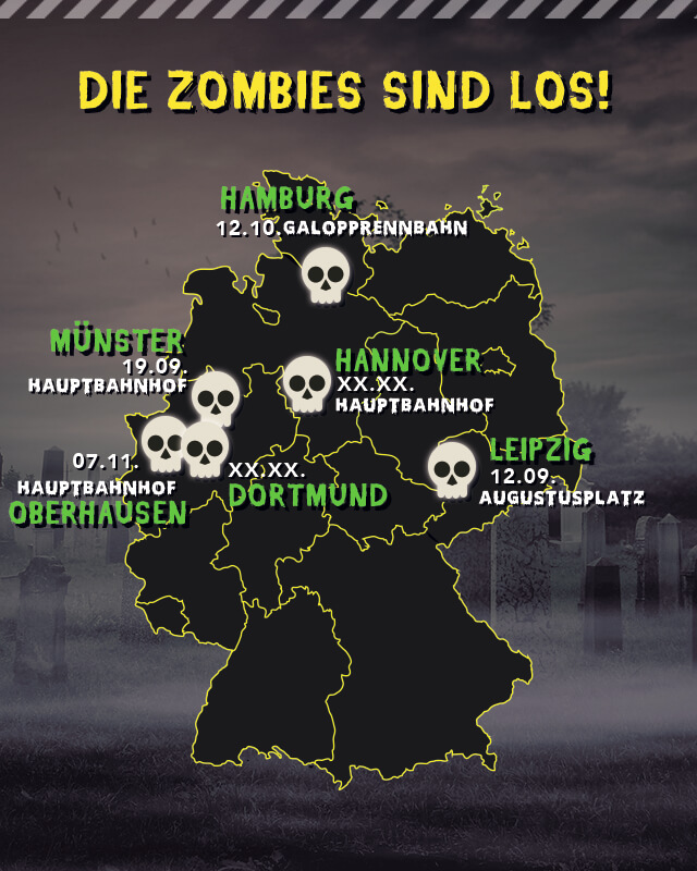 Zombie Walk und Run Infografik