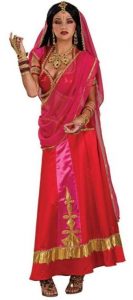 Frau in pinkem Bollywood Kostüm