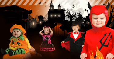 süße Halloween Kostüme - Pumbkin, Vmapir, Teufelchen & schwarze Katze