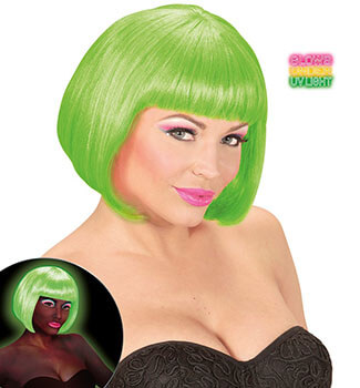 Glamour Cordula Grün Kostüm - Neon Perücke