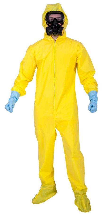 Mann im gelben Schutzanzug Kostüm