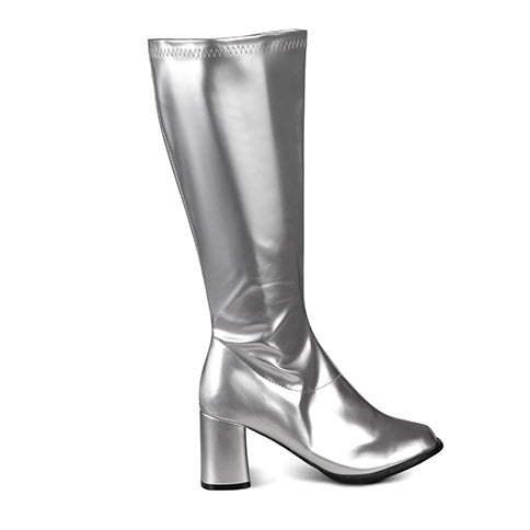 70er Retro Stiefel silber