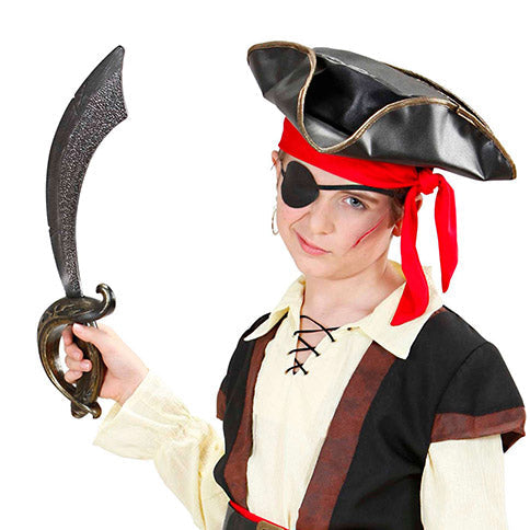 Piratenkostüm für Kinder mit Piratensäbel, Augenklappe und Piratenhut