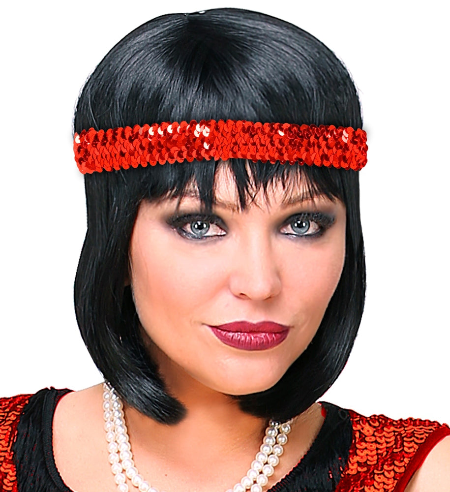 Charleston Pailletten Stirnband rot - 2