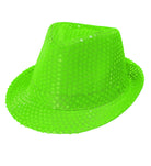 Fedora Pailletten Hut neon-grün - 2