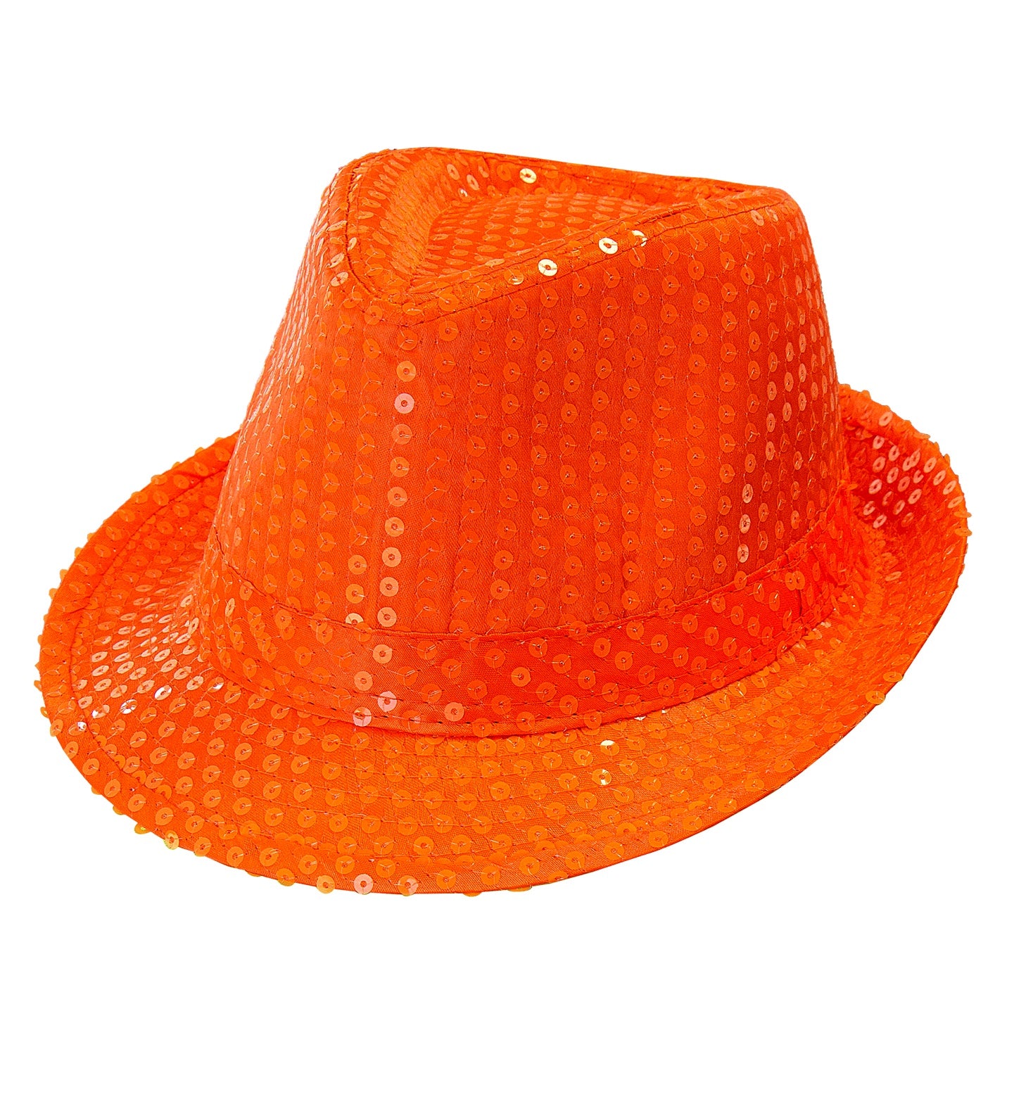 Fedora Pailletten Hut neon-orange - 3