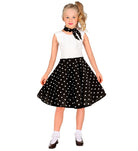 50er Polka Dots Rock für Mädchen schwarz - 2