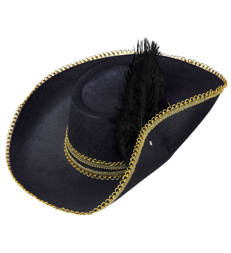 Musketier Hut für Erwachsene schwarz-gold - 4