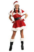  Velvet Sexy Miss Santa Weihnachtsfrau Kostüm - 1