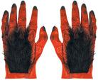 Rote haarige Teufelshände aus Latex - 1