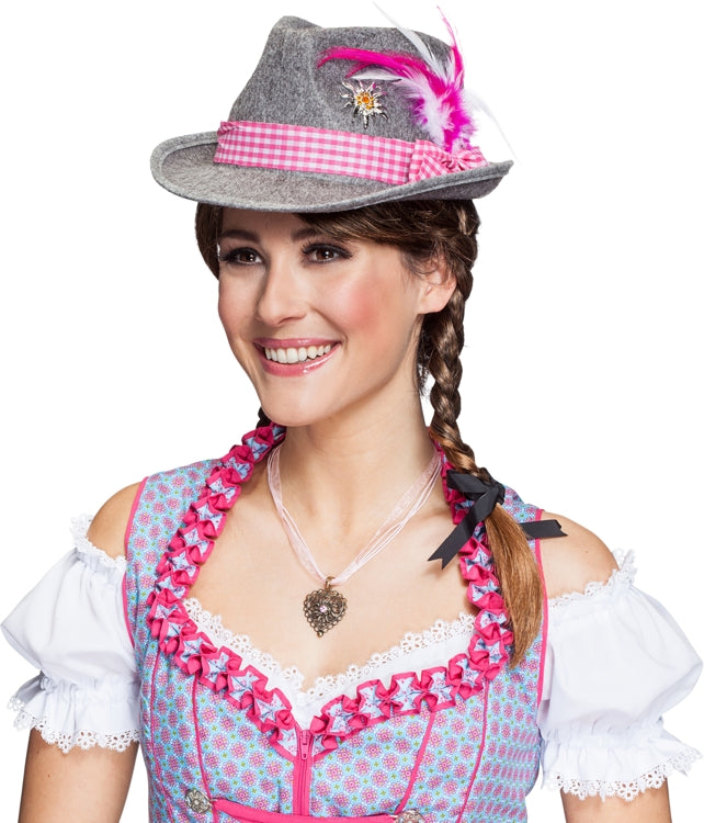 Trachtenhut Antonia grau-pink - 2