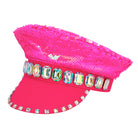 Glamour Pailletten Rockermütze pink - 2