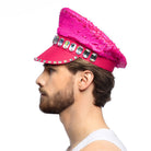 Glamour Pailletten Rockermütze pink - 6