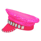 Glamour Pailletten Rockermütze pink - 5